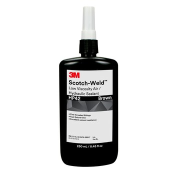 3M Scotch-Weld HP42 Pipe Thread Sealant Brown Paste 250 ml Bottle Formulated to fit medium sized pipe threads, up to 15 mm in diameter - 99631