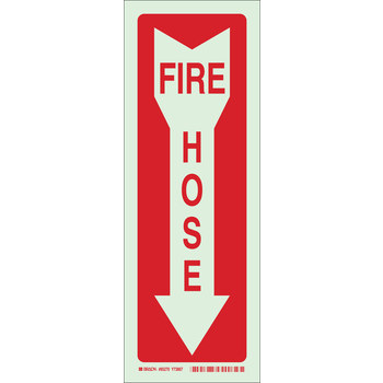 Picture of Brady Bradyglo B-347 Polyester / Polystyrene Rectangle English Fire Equipment Sign part number 85476 (Main product image)