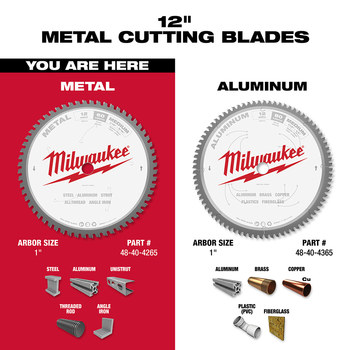 Milwaukee Circular Saw Blade 48-40-4265 - 12 in Diameter - Carbide