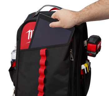 Milwaukee Red/Black Ballistic Material Backpack - 7.87 in Length - 11.8 in Wide - 48-22-8202