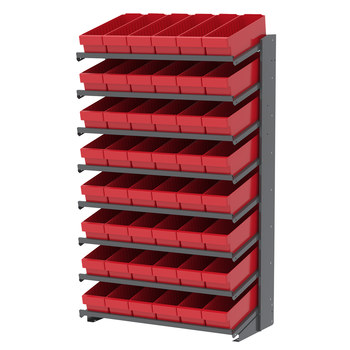Picture of Akro-Mils APRS18168 APRS 900 lb Red Gray Powder Coated Steel 16 ga Single Sided Fixed Rack (Main product image)