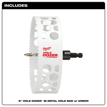 Milwaukee HOLE DOZER Hole Saw 49-56-9698 - 3/5 TPI - 6 in Diameter - Bi-Metal