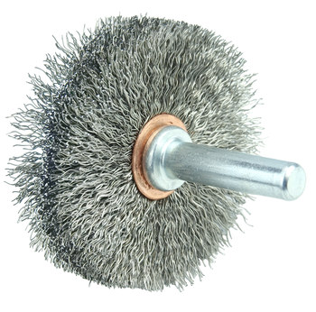 Weiler 17608 Wheel Brush - 1-3/4 in Dia - Crimped Stainless Steel Bristle