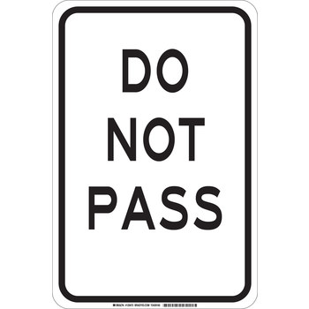 Picture of Brady B-555 Aluminum Rectangle White English Stop Signs, Traffic Control Signs & Banners Sign part number 129471 (Main product image)