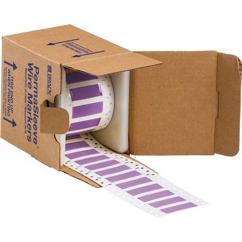 Picture of Brady Purple Polyolefin Thermal Transfer 3PS-250-2-VT-S-2 Die-Cut Thermal Transfer Printer Sleeve (Main product image)