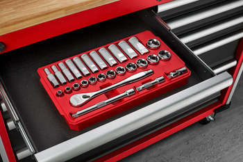 Milwaukee 48-22-9408 6 Point Ratchet & Socket Set - Alloy Steel - 3/8 in Drive - 50464