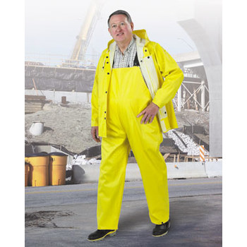 Picture of Dunlop Webtex 76050 Yellow Medium Polyester/PVC Rain Overalls (Main product image)