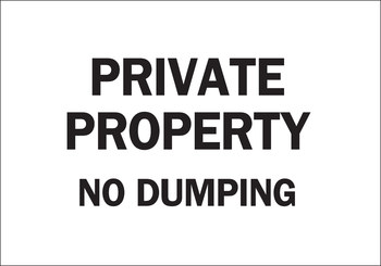 Picture of Brady B-401 High Impact Polystyrene Rectangle White English No Dumping Sign part number 22246 (Main product image)