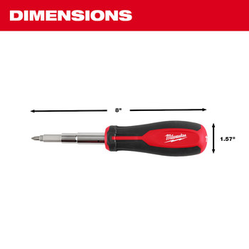Milwaukee 48-22-2914 11-in-1 Multi-Bit Screwdriver - 8 in - 84640