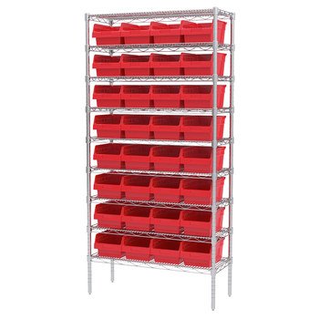Picture of Akro-Mils AWS143630080 Shelfmax 2000 lb Adjustable Red Chrome Steel Open Fixed Shelving System (Main product image)