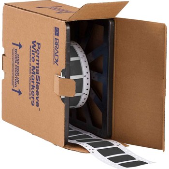 Brady PermaSleeve 3FR-750-2-BK Die-Cut Printer Sleeve - 2 in x 1.25 in - Polyolefin - Black - B-344 - 91797