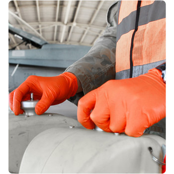 TGC WorkGear Hi-Vis Orange Nitrile Disposable Glove - 2XL - 160035