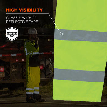 Ergodyne Glowear High-Visibility Pants 8925 24454 - Size Large - High-Visibility Lime