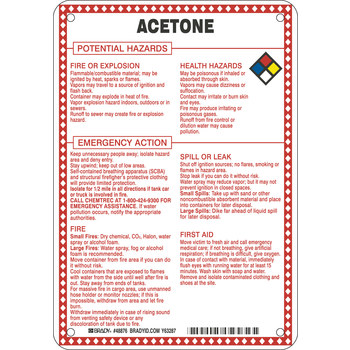Picture of Brady B-120 Fiberglass Reinforced Polyester Rectangle White English Chemical Warning Sign part number 48876 (Main product image)