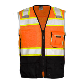 Picture of ML Kishigo Premium Black Series Orange 2XL Polyester Mesh High-Visibility Vest (Main product image)