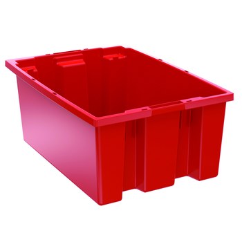 Picture of Akro-Mils 35200 0.8 ft, 6.1 gal 55 lb Red Industrial Grade Polymer Stackable Tote (Main product image)