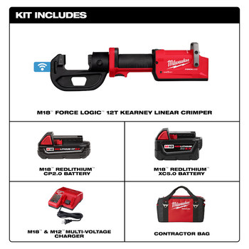Milwaukee M18 FORCE LOGIC 2878K-22 12T Inline Kearney Crimper Kit - 21.5 in - 57675