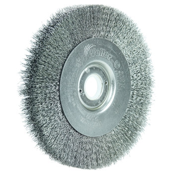 Weiler 00105 Wheel Brush - 4 in Dia - Crimped Steel Bristle