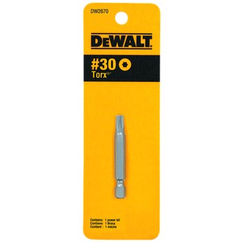 Dewalt T30 Torx Power Bit DW2670 1 4 in Shank S2 Steel 2 in Length RSHughes