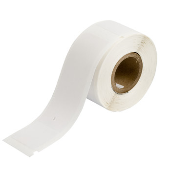 Picture of Brady Clear / White Self-Extinguishing, Self-Laminating Vinyl Thermal Transfer WML-711-292 Die-Cut Thermal Transfer Printer Label Roll (Main product image)