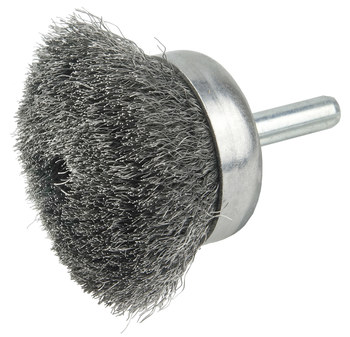 Weiler Steel Cup Brush - Unthreaded Stem Attachment - 1-3/4 in Diameter - 0.006 in Bristle Diameter - 14300