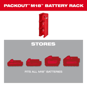 Milwaukee PACKOUT M18 Battery Rack 48-22-8339 - Polymer/Steel