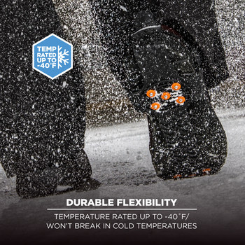 Ergodyne Trex Traction Overshoes 6310 16774 - Size Large - Rubber/Carbon Steel - Black