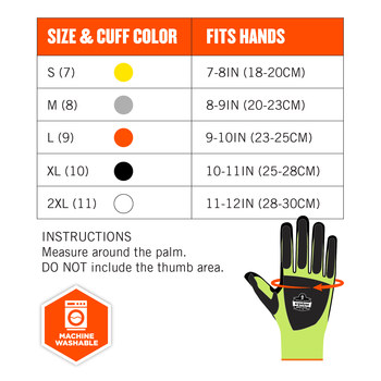 Ergodyne 7141 Lime Large Cut-Resistant Gloves - ANSI A4 Cut Resistance - Nitrile Palm & Fingers Coating - 17914