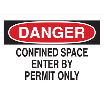 Brady 70248 Confined Space Sign, White, B-120, 10 in x 7 in | RSHughes.com