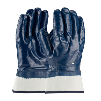 Picture of PIP ArmorTuff 56-3154 Blue Large Nitrile Supported Chemical-Resistant Gloves (Main product image)