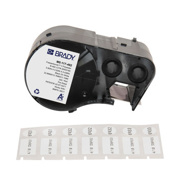 Picture of Brady FreezerBondz Black on White Polyester Thermal Transfer M5-117-492 Ultra-Thin Cryogenic Labels (Main product image)