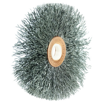 Weiler 15553 Wheel Brush - 3 in Dia - Crimped Steel Bristle