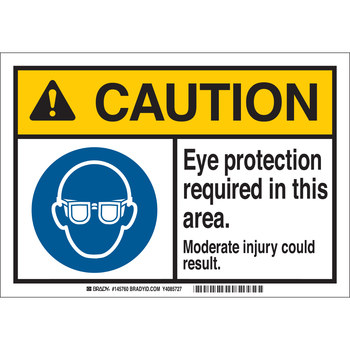 Picture of Brady B-869 Polypropylene Rectangle White English Safety Awareness Label part number 145760 (Main product image)