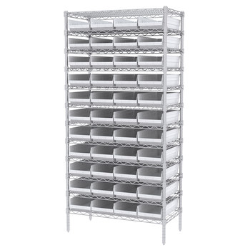 Picture of Akro-Mils AWS183630158 Shelfmax 2000 lb Adjustable White Chrome Steel Open Fixed Shelving System (Main product image)