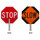 Brady Aluminum Octagon Orange, Red Stop Signs, Traffic Control Signs & Banners Sign - 18 in Width x 18 in Height - 57754