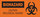 Brady B-120 Fiberglass Reinforced Polyester Rectangle Orange Biohazard Sign - 17 in Width x 7 in Height - 69789