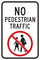 Brady B-555 Aluminum Rectangle White Pedestrian & Crosswalk Sign - 12 in Width x 18 in Height - 124401