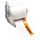 Brady M71-38-483-WARN Die-Cut Printer Label Roll - 4 in x 1.9 in - Polyester - Black / Orange on White - B-483 - 92734