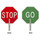 Brady Aluminum Octagon Green, Red Stop Signs, Traffic Control Signs & Banners Sign - 18 in Width x 18 in Height - 55775