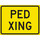 Brady B-959 Aluminum Rectangle Yellow Pedestrian & Crosswalk Sign - 24 in Width x 18 in Height - 115542