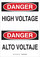 Brady B-302 Polyester Rectangle White Electrical Safety Sign - 10 in Width x 14 in Height - Laminated - Language English / Spanish - 90797