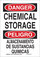 Brady Bradyglo B-401 Polystyrene Rectangle White Chemical Storage Sign - 7 in Width x 10 in Height - Language English / Spanish - 125146