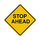 Brady B-959 Aluminum Diamond Yellow Stop Signs, Traffic Control Signs & Banners Sign - 18 in Width x 18 in Height - 80073