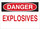 Brady B-302 Polyester Rectangle White Explosives Warning Sign - 14 in Width x 10 in Height - Laminated - 85168