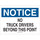 Brady B-120 Fiberglass Reinforced Polyester Rectangle White Truck Driver Instruction Sign - 14 in Width x 10 in Height - 70457