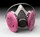 3M 6000 Series 6191 Black/White Small Thermoplastic Elastomer P100 Half Mask Facepiece Respirator - 051131-07001