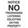 Brady B-120 Fiberglass Reinforced Polyester Rectangle White No Trespassing Sign - 18 in Width x 24 in Height - 95452