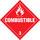 Brady B-120 Fiberglass Reinforced Polyester Square Red Truck Placards Sign - 10 3/4 in Width x 10 3/4 in Height - 63423