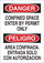 Brady B-120 Fiberglass Reinforced Polyester Rectangle White Confined Space Sign - 10 in Width x 7 in Height - Language English / Spanish - 122804