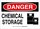 Brady B-401 Polystyrene Rectangle White Chemical Storage Sign - 14 in Width x 10 in Height - 131750
